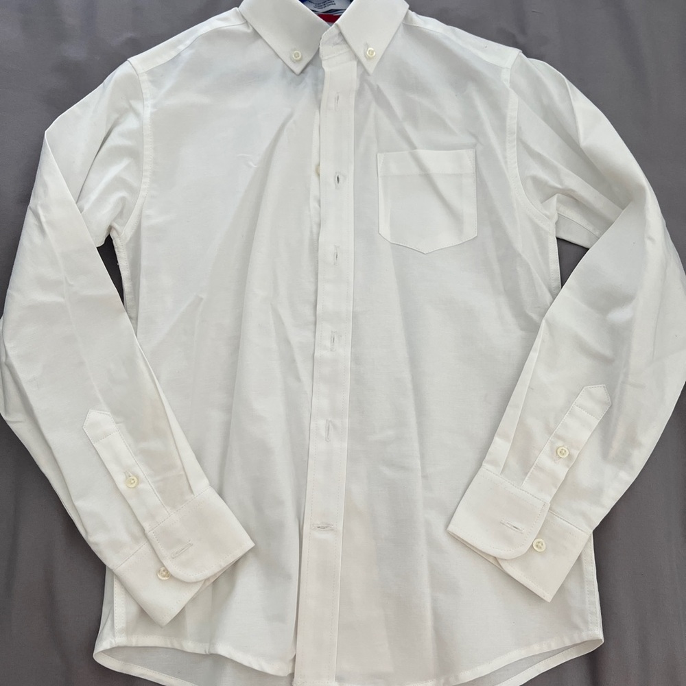 Boys Izod White Dress Shirt Long Sleeve